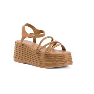 Kelsi Dagger Women’s Size 10 Tan Mend Braided Leather Platform Sandals